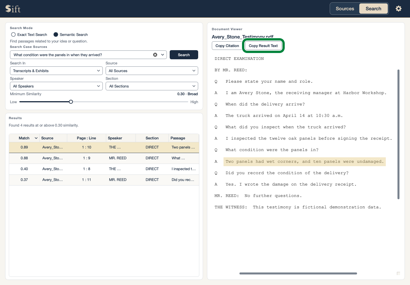 Copy Result Text circled in green.