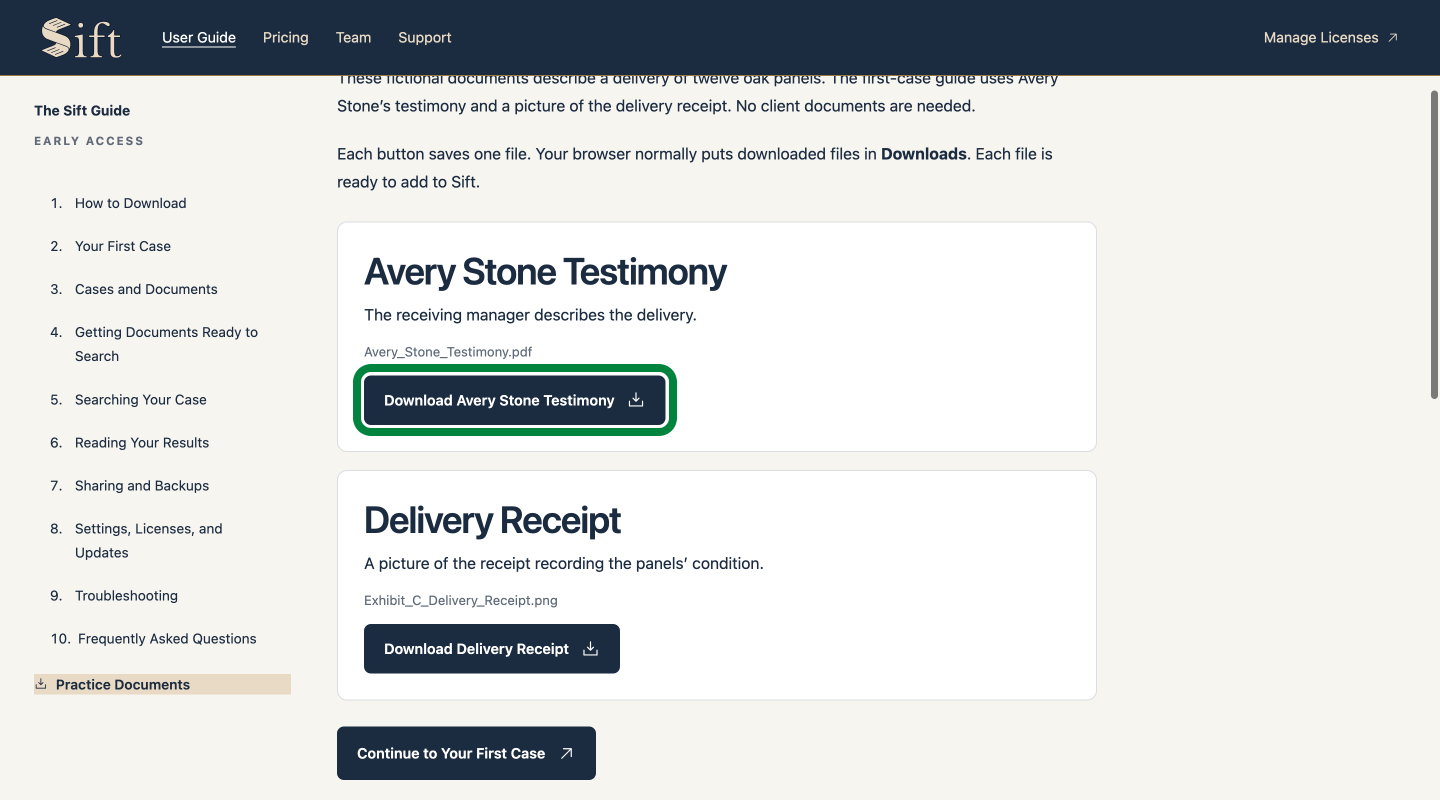 Download Avery Stone Testimony circled in green.